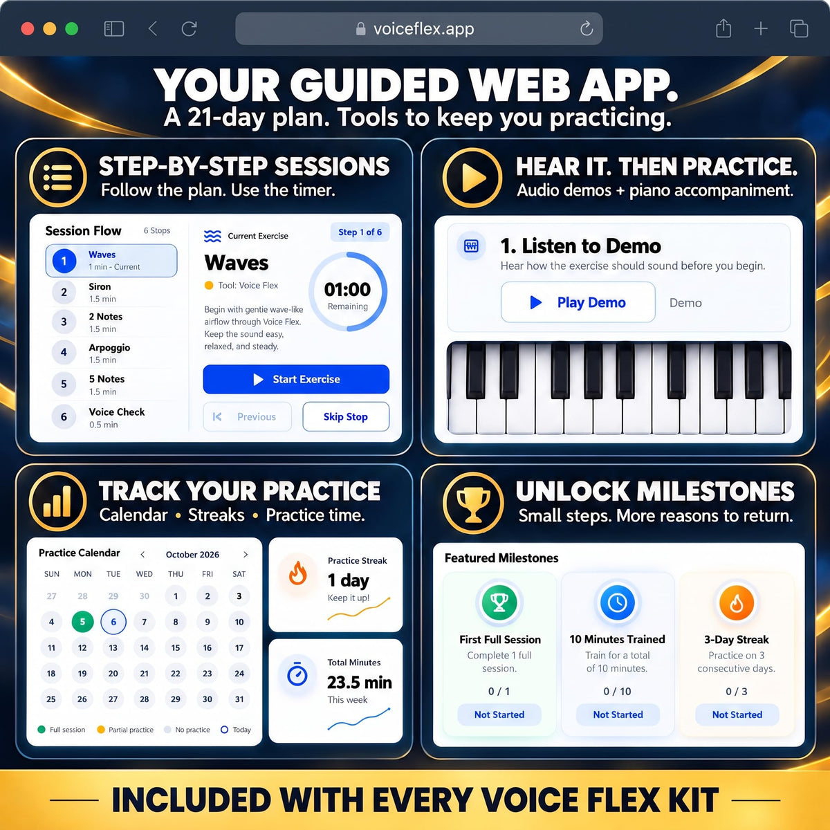 Adjustable SOVT Vocal Trainer & Warm Up Tool for Singers - Voice Flex GO (Copy)