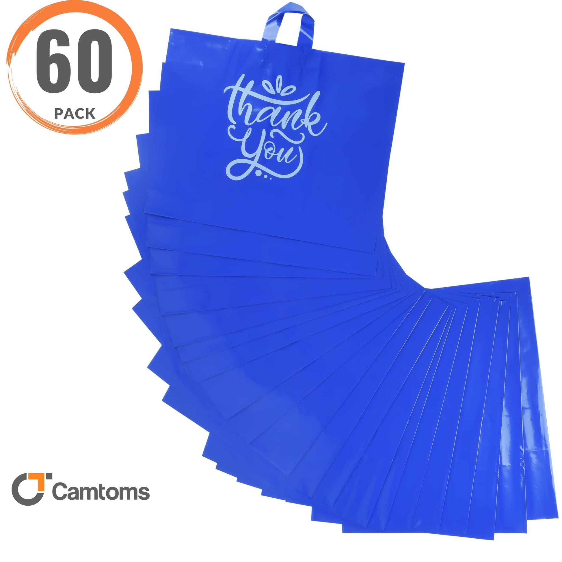 Camtoms Large Thank You Bags with Handles, Large Retail Bags for Merchandise, Boutique, Shopping - Camtoms