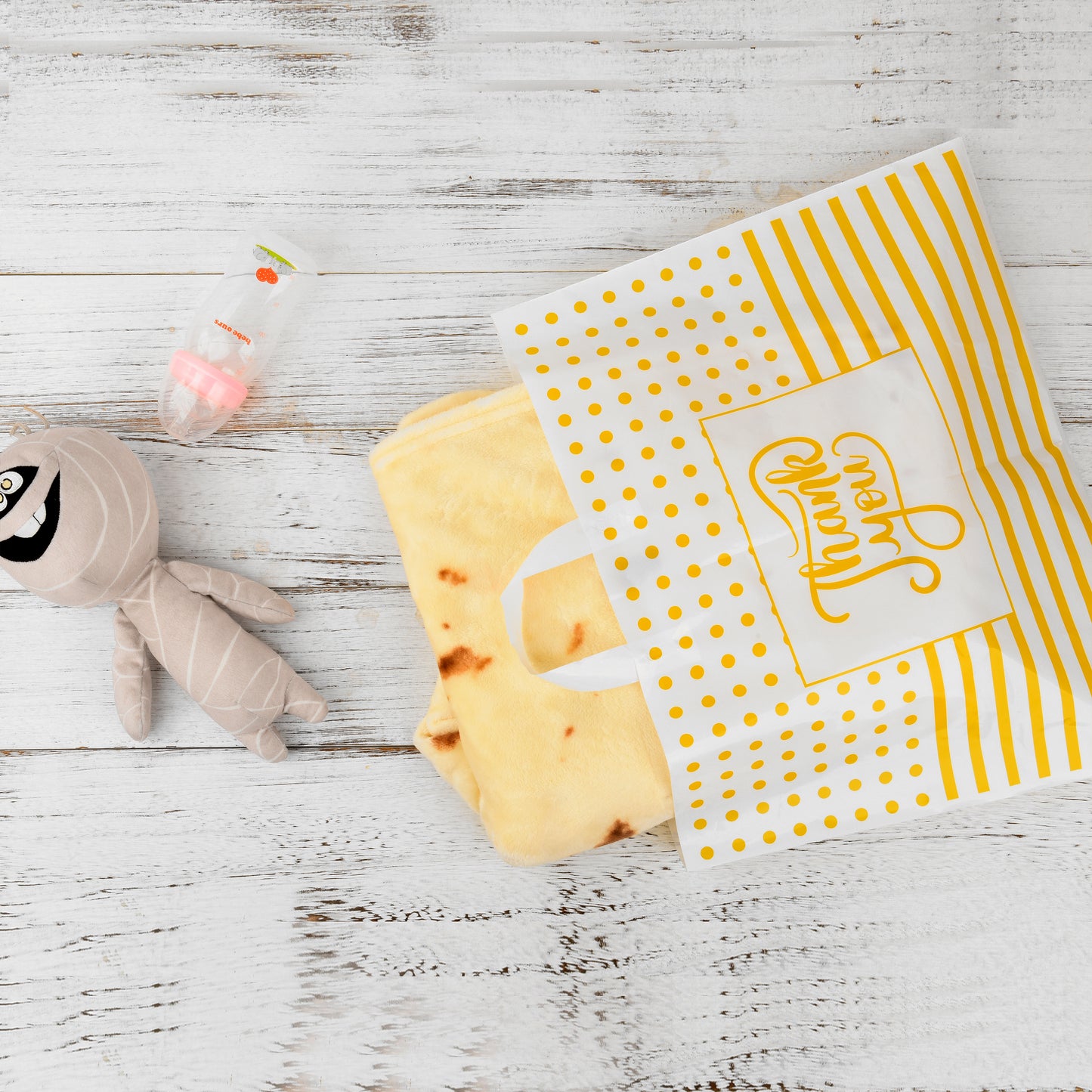Large Thank You Bags - Elegant White and Gold Design
