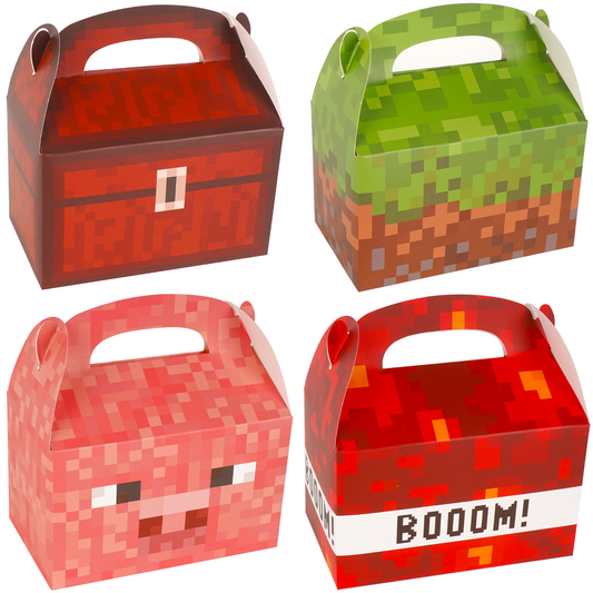 Party Favor Boxes - 16 pcs Pixel Party Favor Box Set
