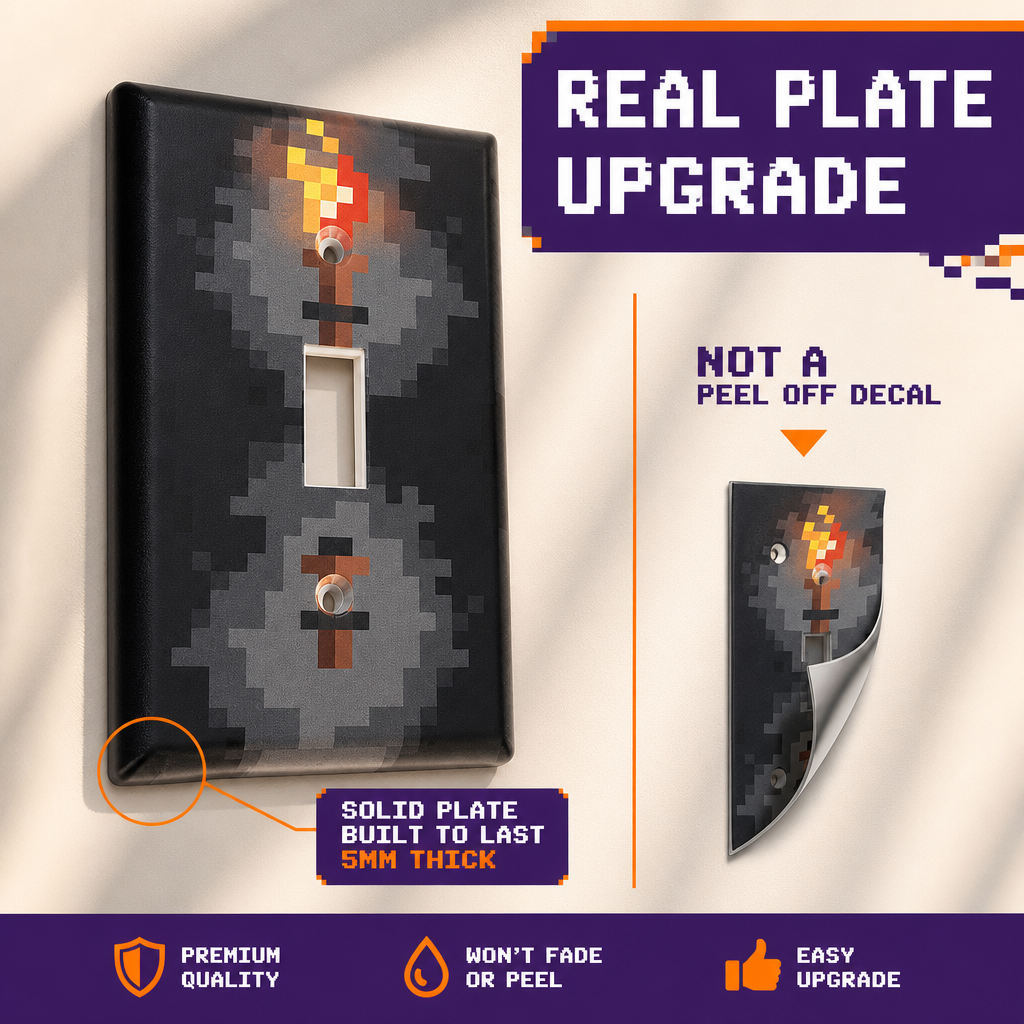 Light Switch Cover Plate for Gamers - Camtoms Unique Design