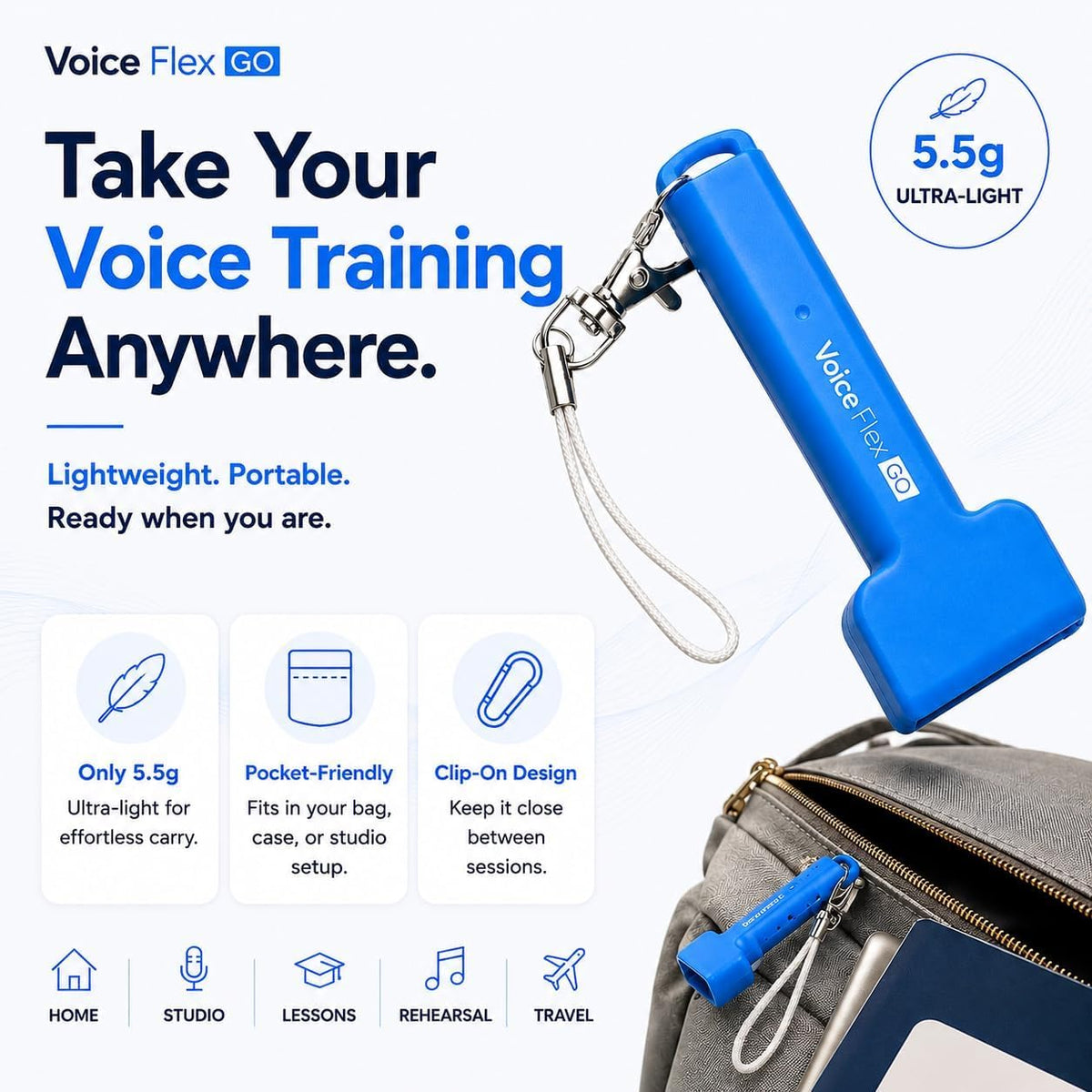 Adjustable SOVT Vocal Trainer & Warm Up Tool for Singers - Voice Flex GO (Copy)