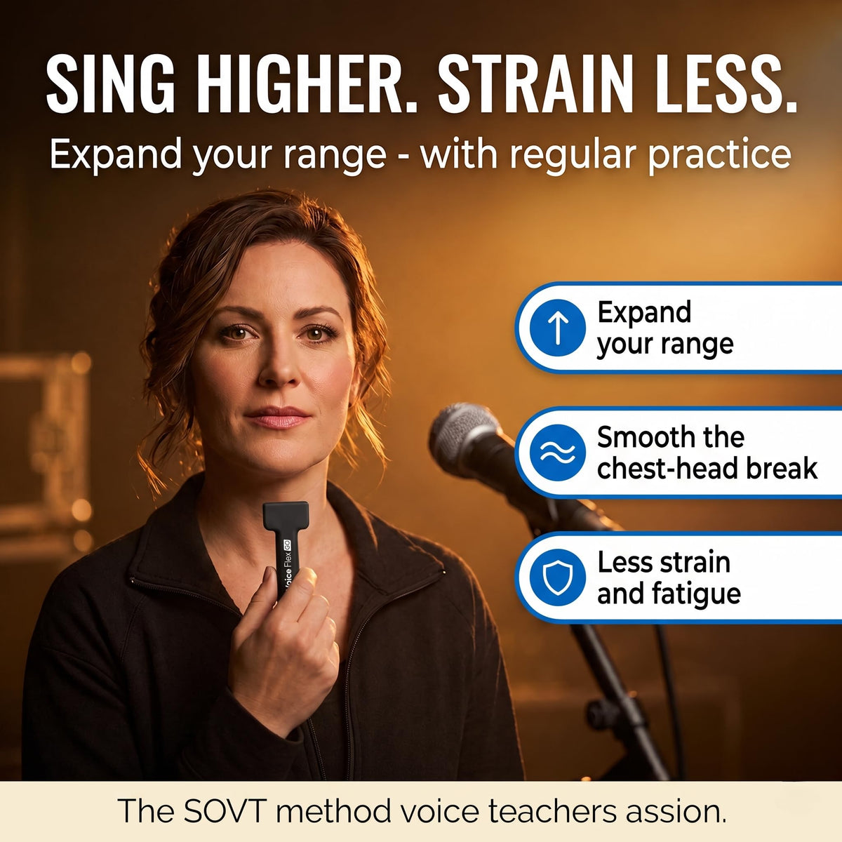 Adjustable SOVT Vocal Trainer & Warm Up Tool for Singers - Voice Flex GO