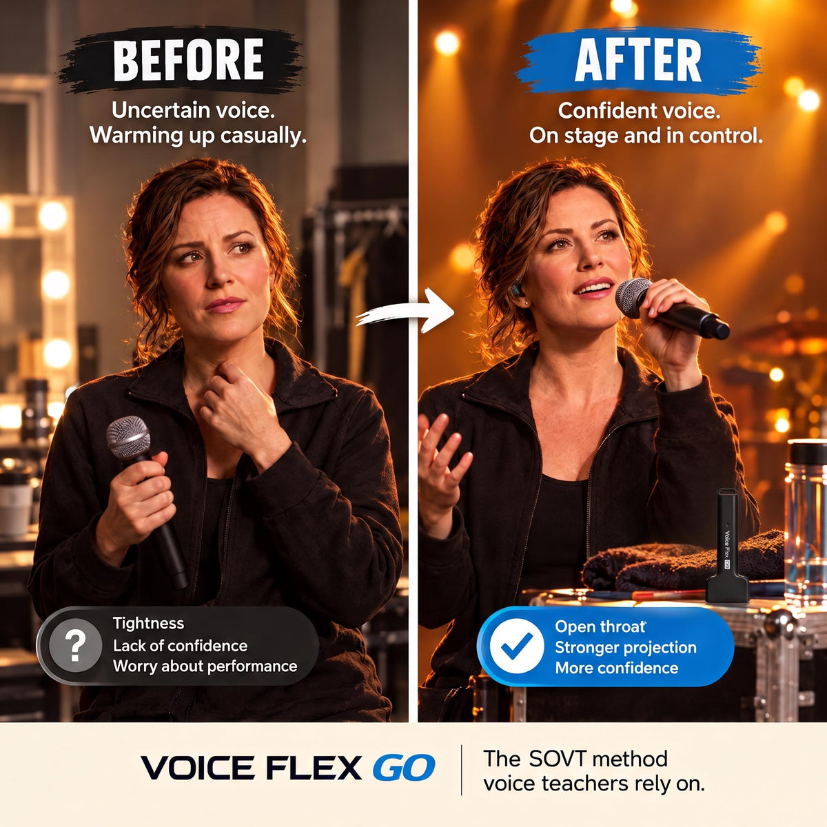Adjustable SOVT Vocal Trainer & Warm Up Tool for Singers - Voice Flex GO