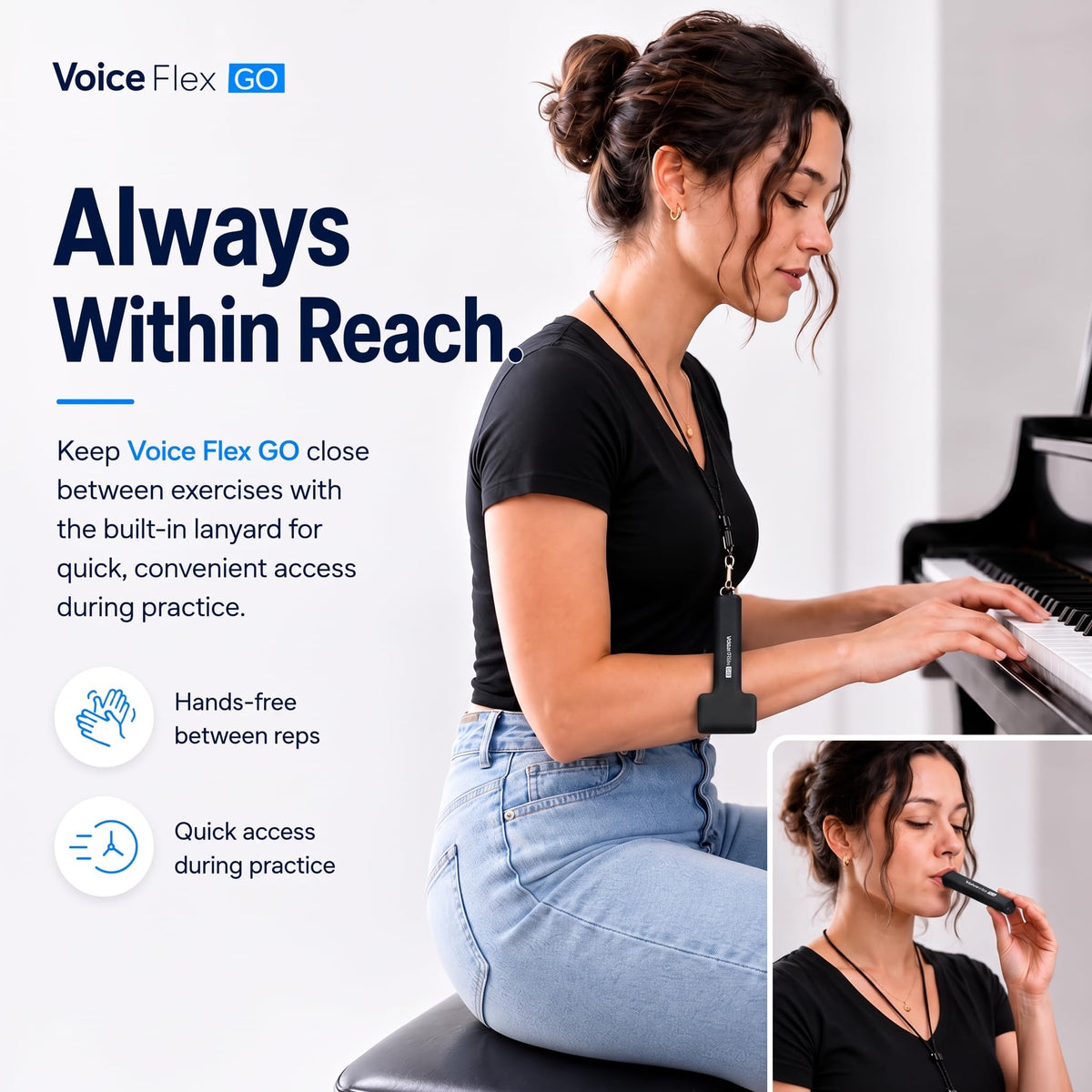 Adjustable SOVT Vocal Trainer & Warm Up Tool for Singers - Voice Flex GO