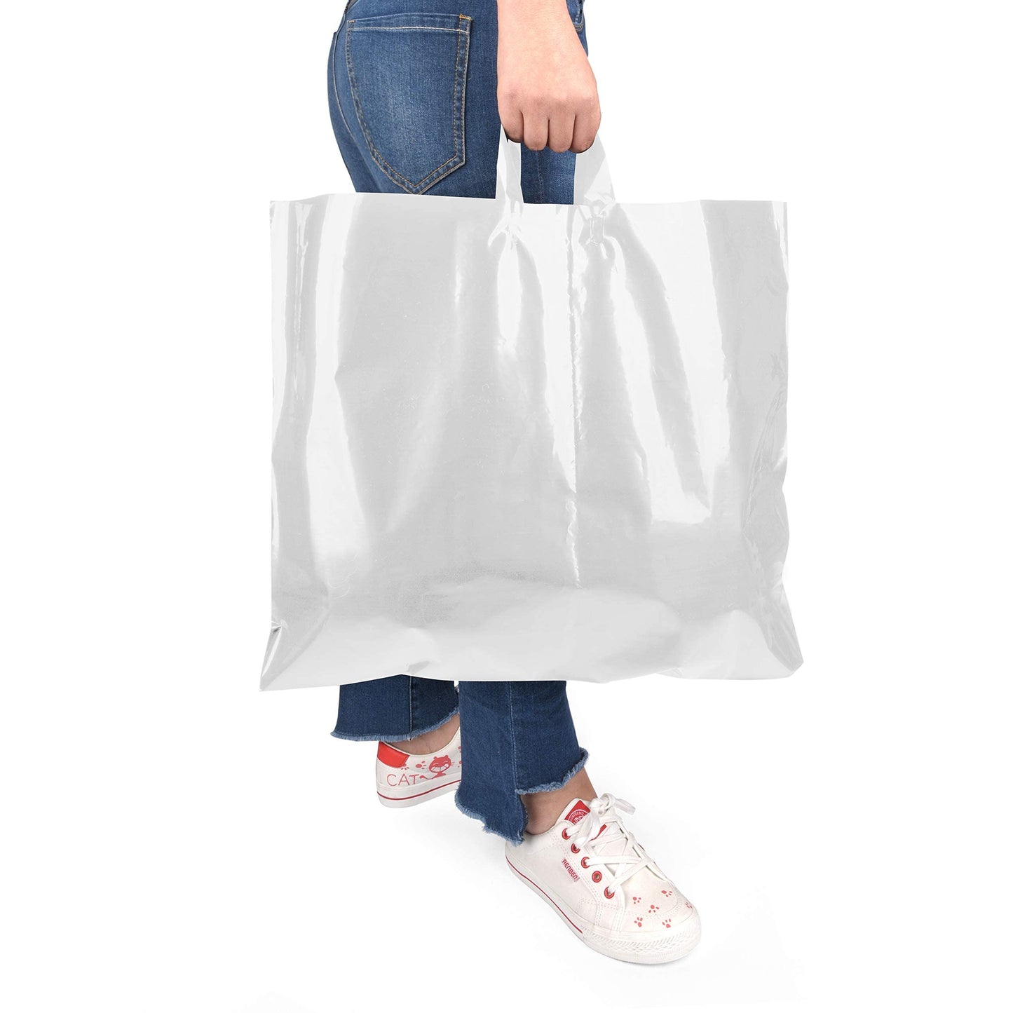 Large Plastic Shopping Bags - 60pcs for Easy Transport