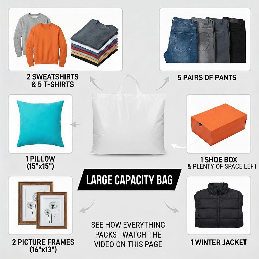 Camtoms Large Thank You Bags with Handles, Large Retail Bags for Merchandise, Boutique, Shopping - Camtoms