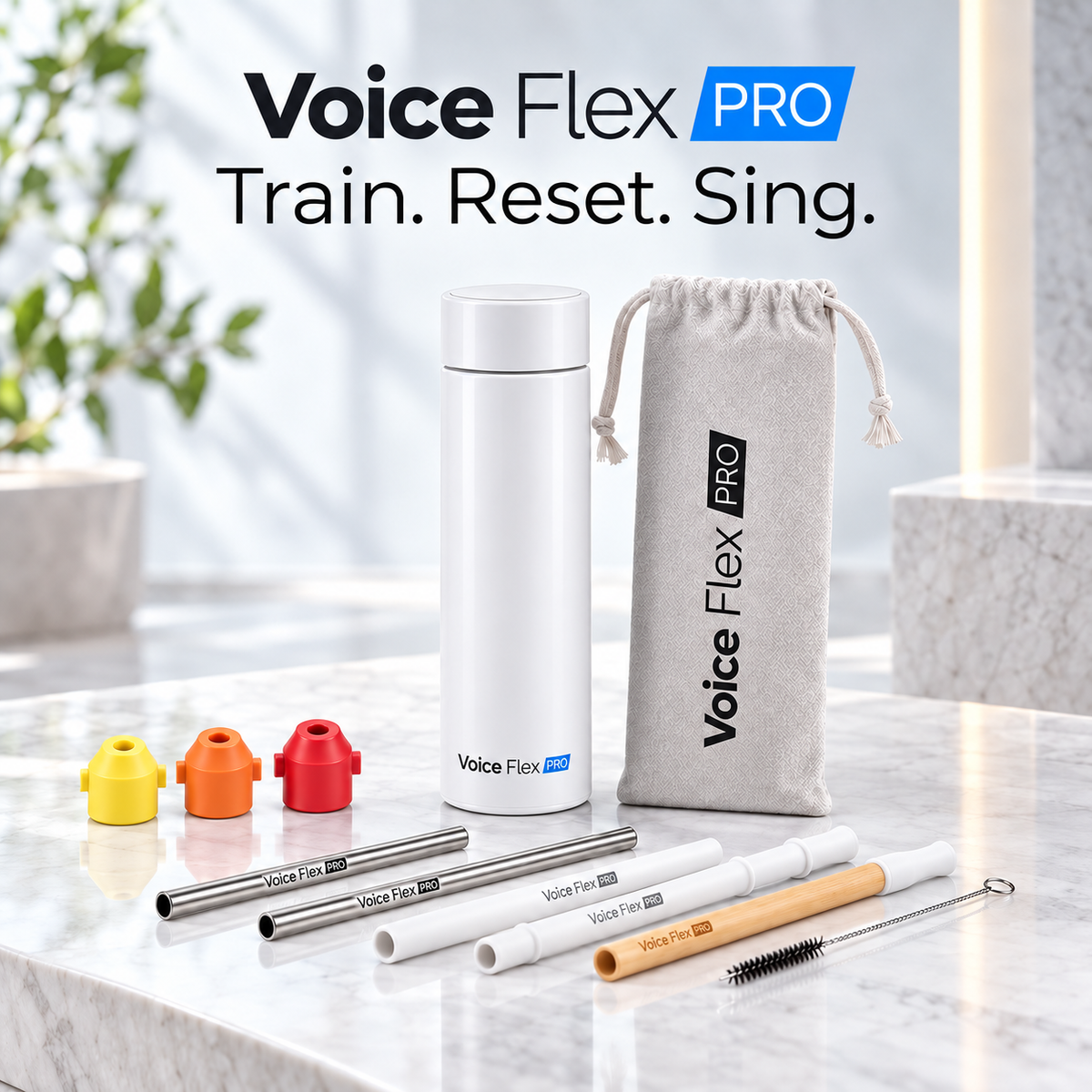 Vocal Trainer for Singing - Voice Flex PRO - SOVT Straw Kit & Bottle