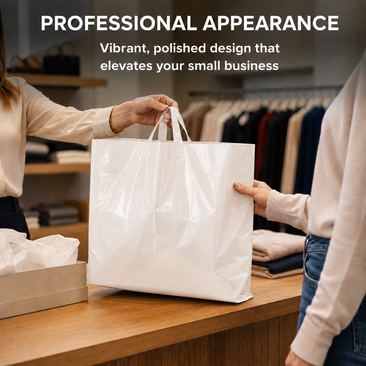 Large Plastic Shopping Bags - 60pcs for Easy Transport