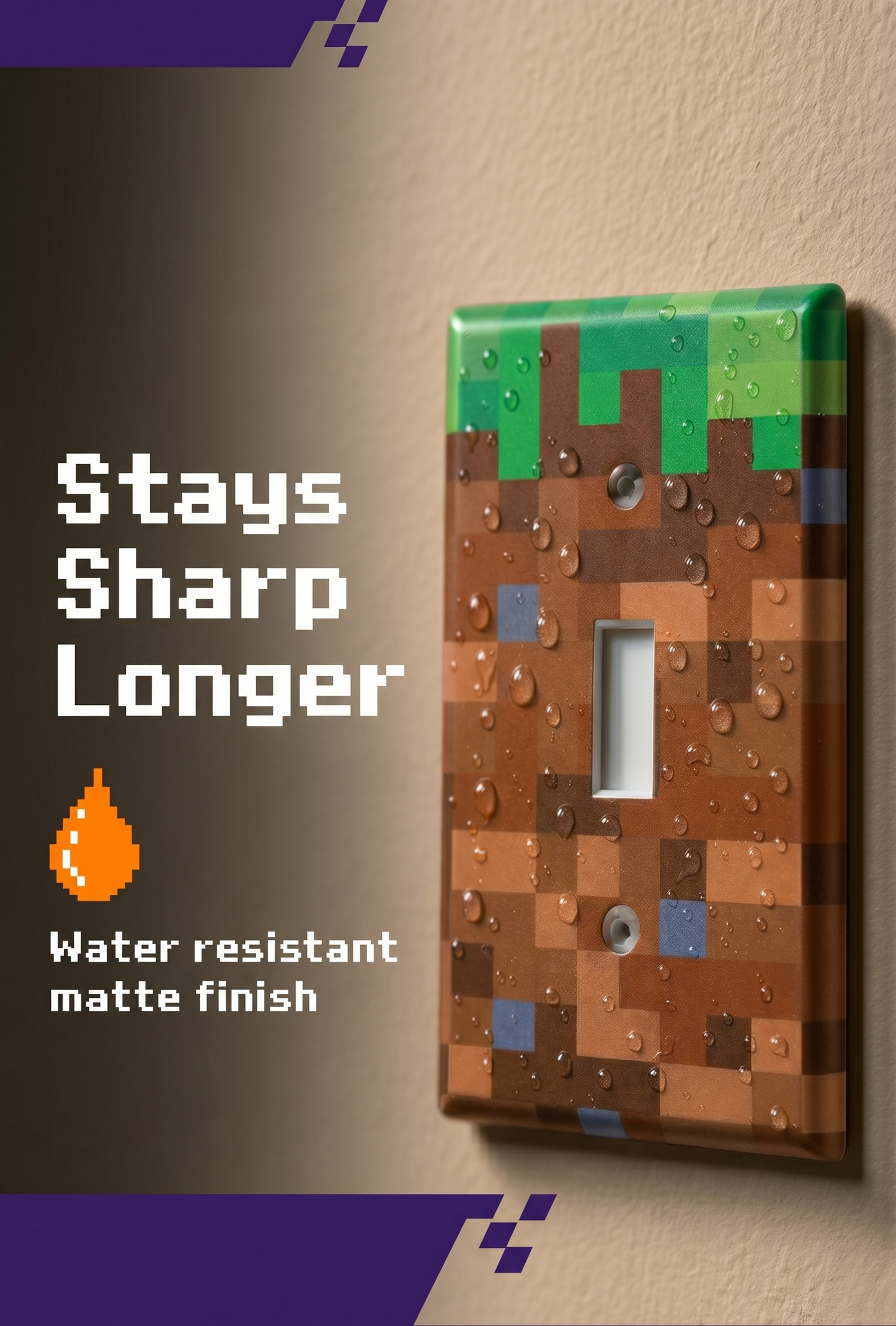 Light Switch Cover Plate - Pixel Inspired Design