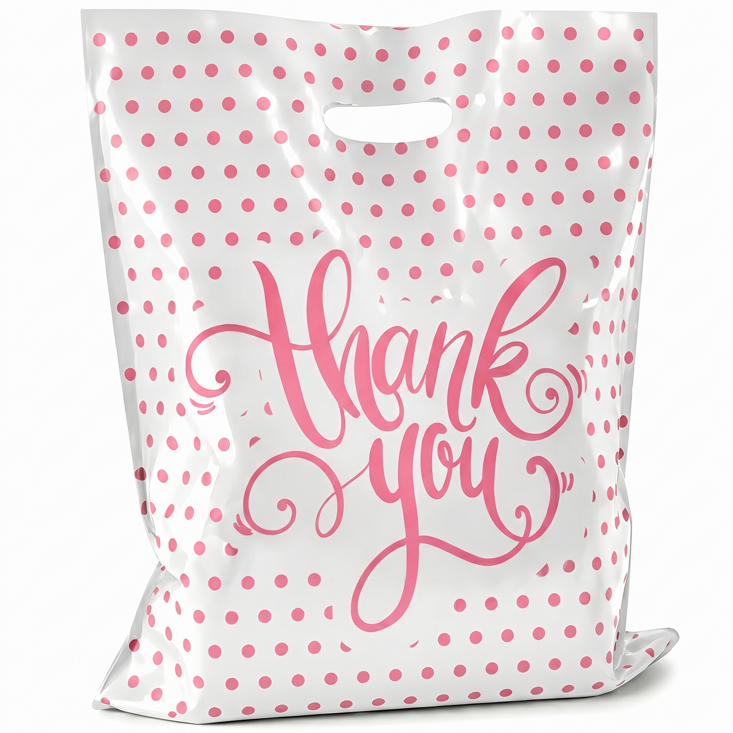 Large Thank You Bags - Polka Dot Design for Chic Presentation
