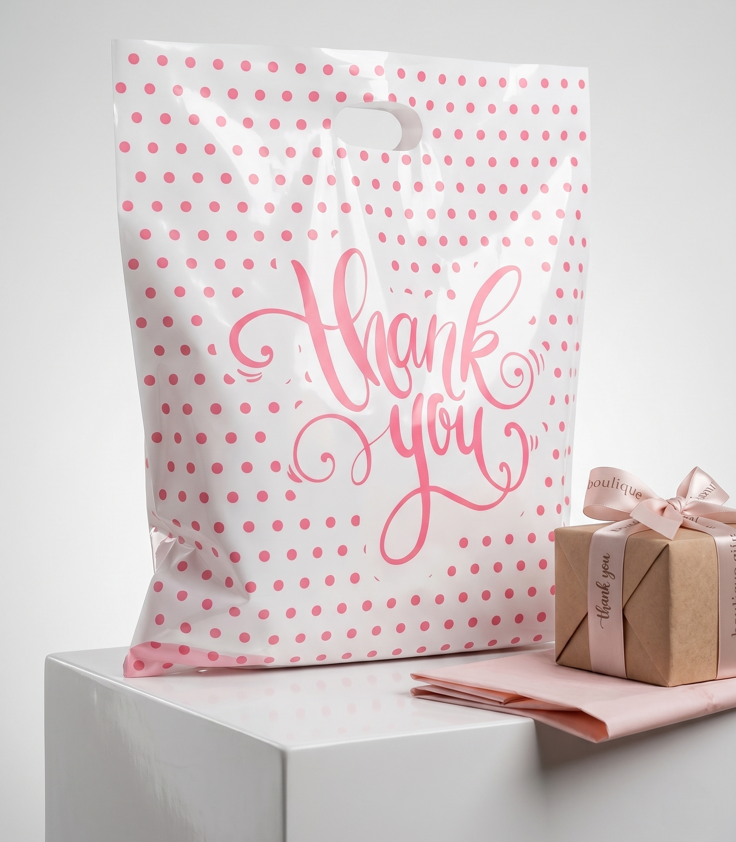 Large Thank You Bags - Polka Dot Design for Chic Presentation