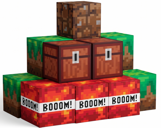 Pixel Party Favor Boxes - Fun and Functional Set of 10