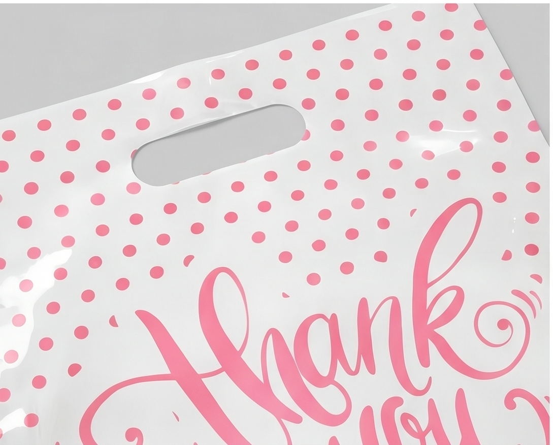 Large Thank You Bags - Polka Dot Design for Chic Presentation