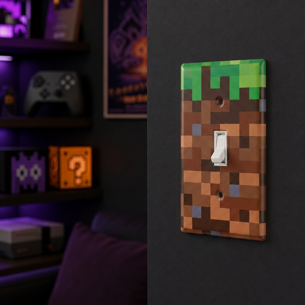 Light Switch Cover Plate - Pixel Inspired Design
