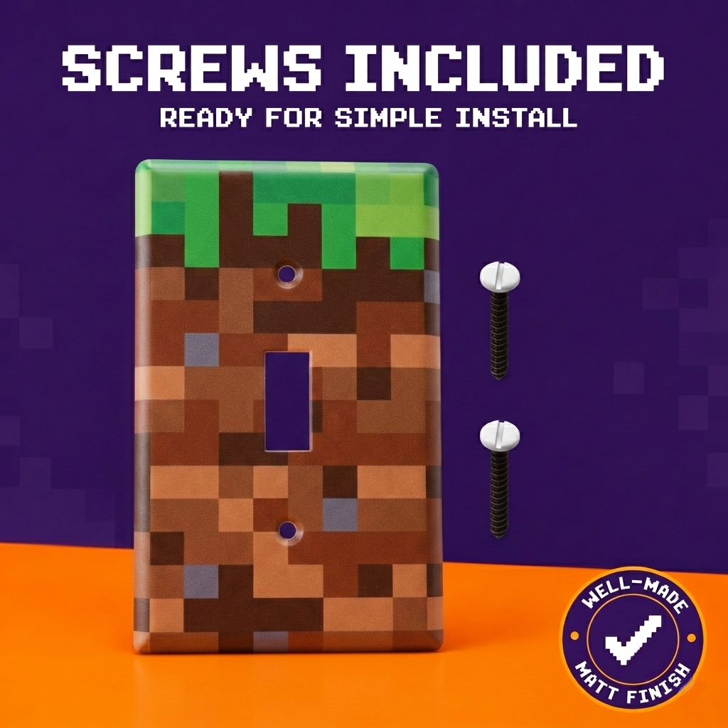 Light Switch Cover Plate - Pixel Inspired Design