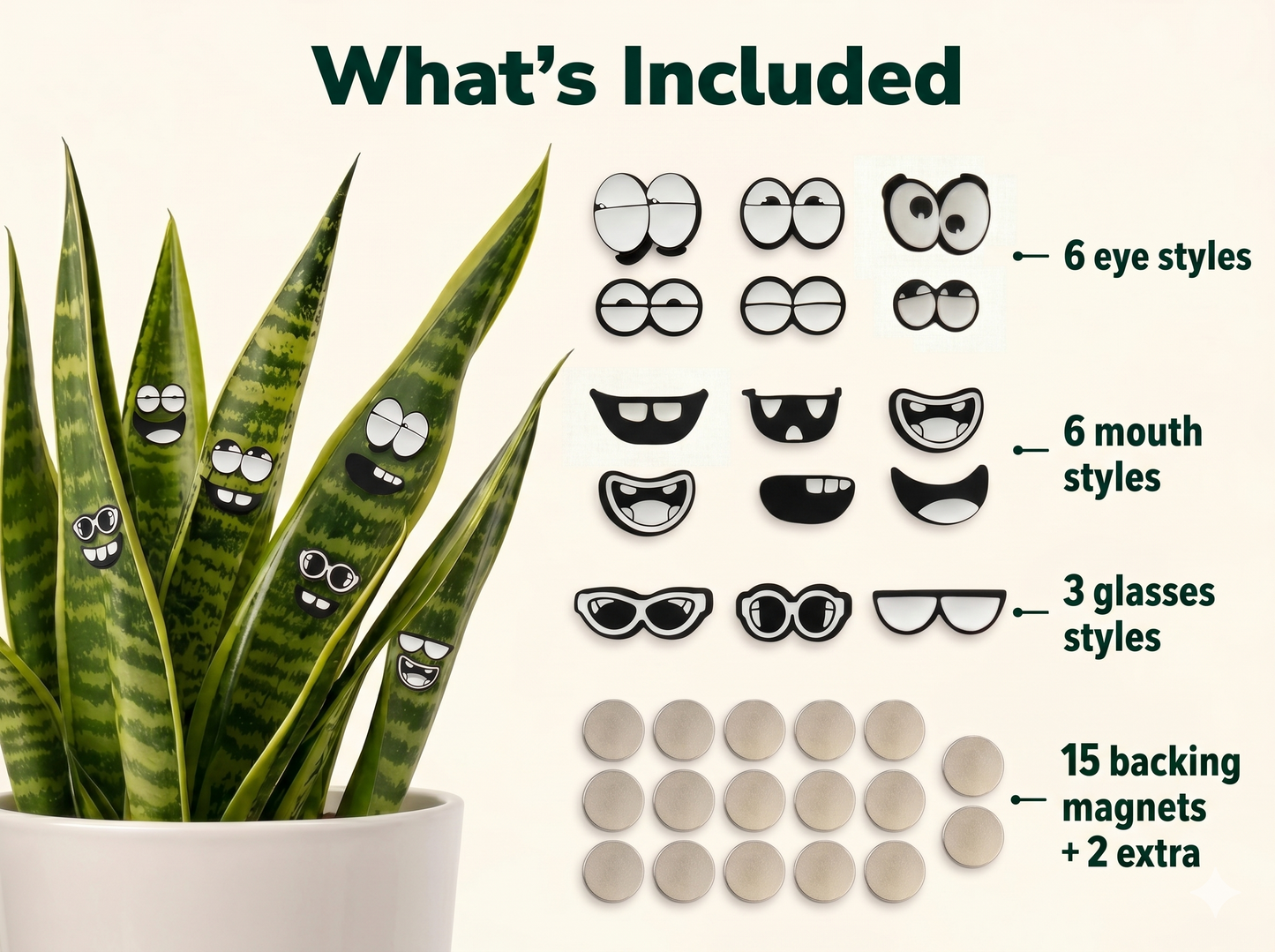 Plant Magnets: Adorable Expressions for Your Potted Plants