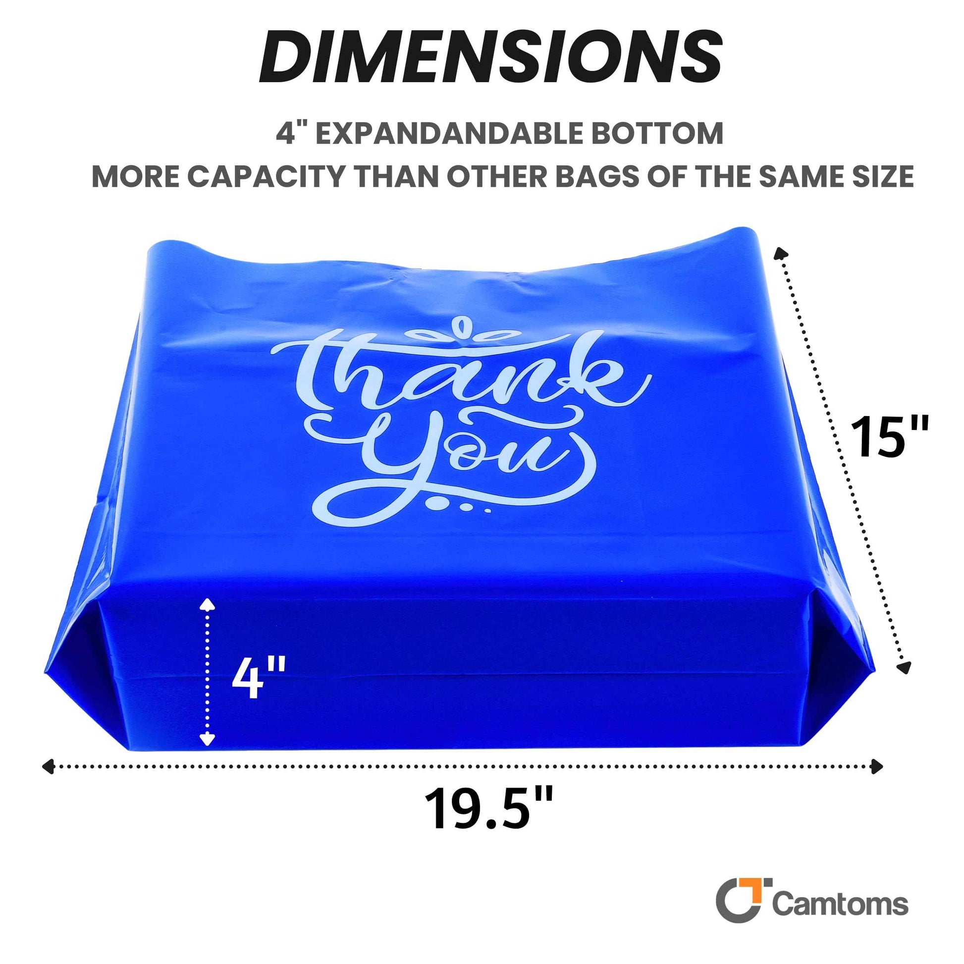 Camtoms Large Thank You Bags with Handles, Large Retail Bags for Merchandise, Boutique, Shopping