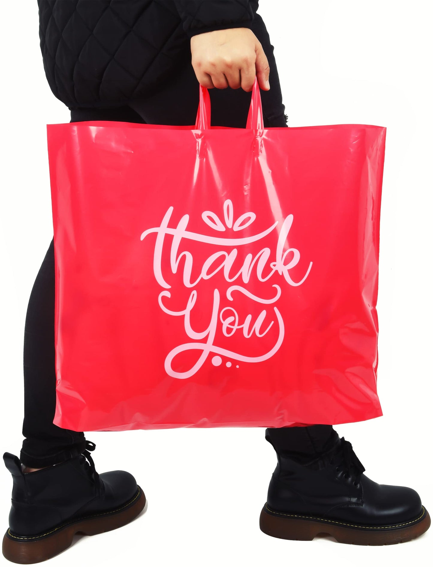 Camtoms Large Thank You Bags with Handles, Large Retail Bags for Merchandise, Boutique, Shopping - Camtoms