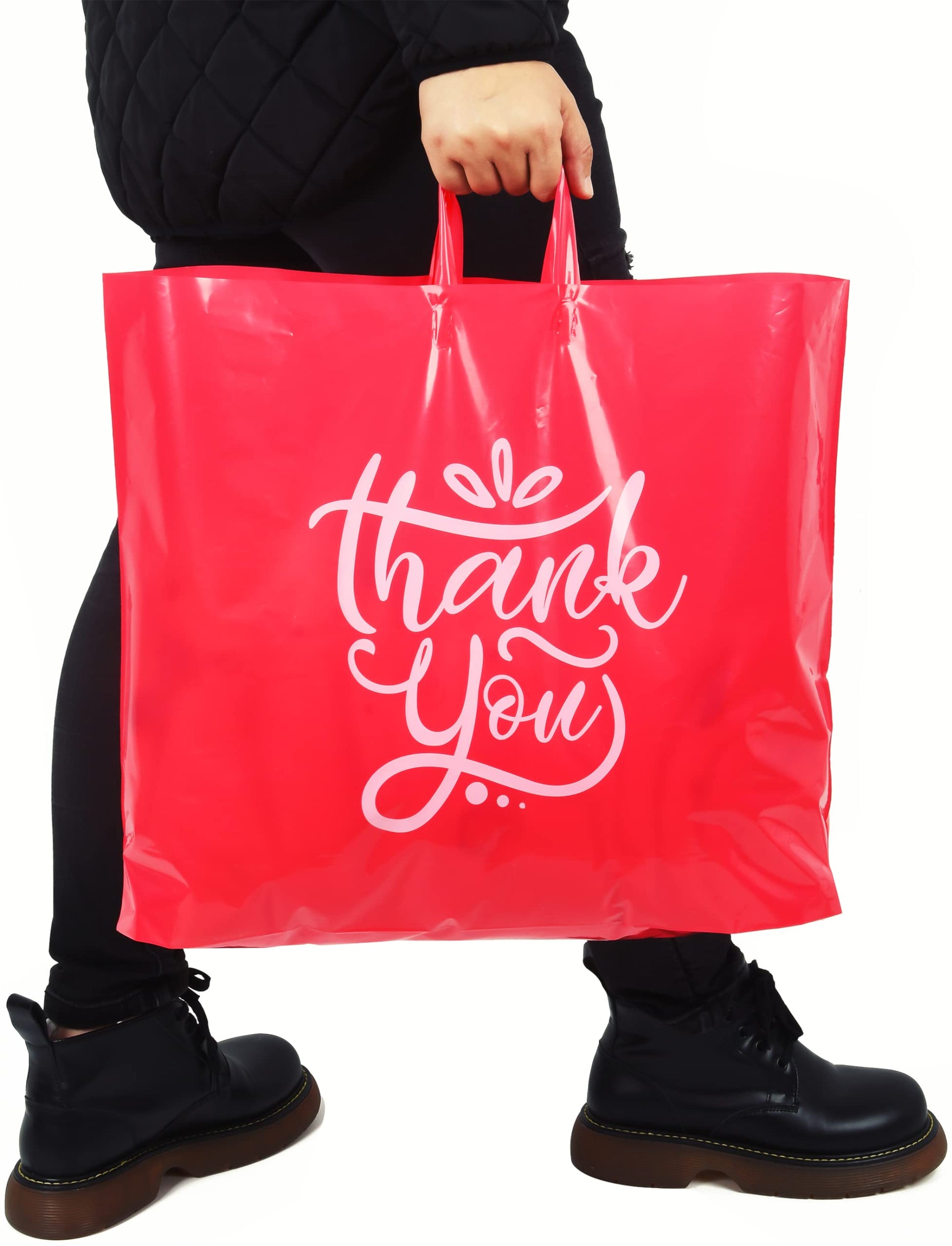 Camtoms Large Thank You Bags with Handles, Large Retail Bags for Merchandise, Boutique, Shopping - Camtoms