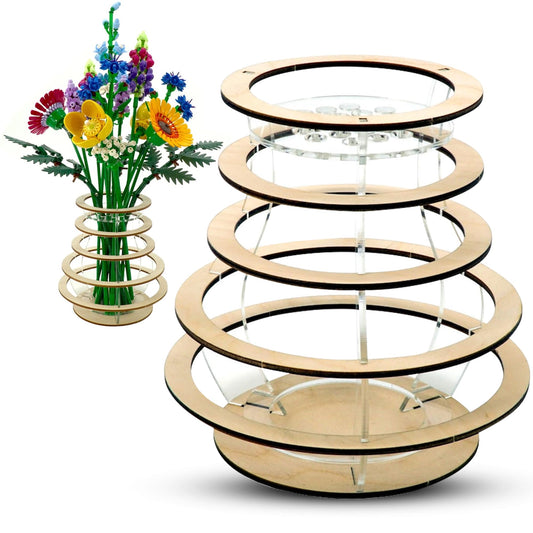 Vase for Lego Flowers - Elegant Wooden Display for Your Creations