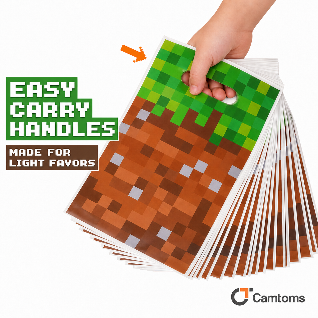 Pixel Party Favor Bags - Small Gamer Gift Bags (60 pcs)