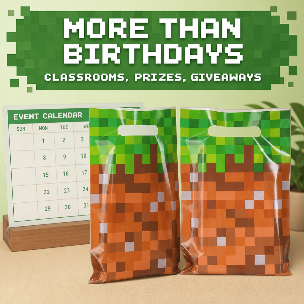 Pixel Party Favor Bags - Small Gamer Gift Bags (60 pcs)