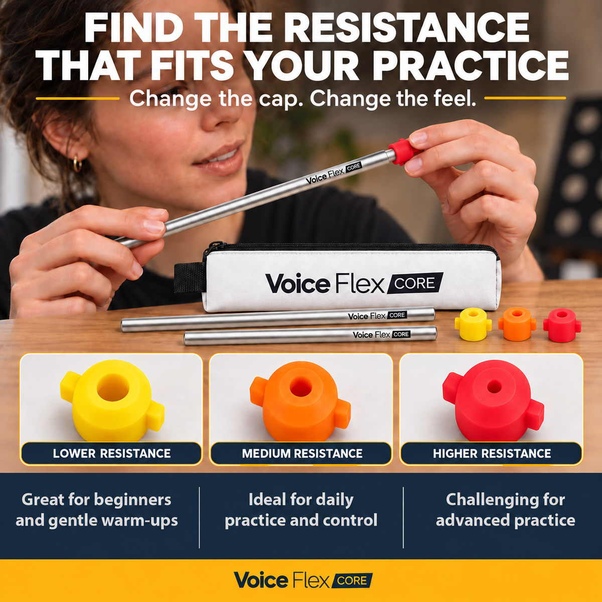 Vocal Trainer for Singing - Voice Flex CORE, 3-Level SOVT Straw Set (Copy)